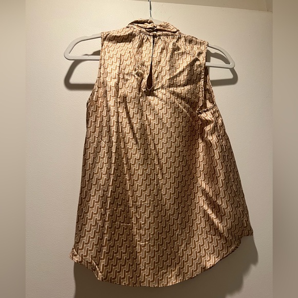 Joie Tan Patterned Bow Tie Blouse - Picture 6 of 6